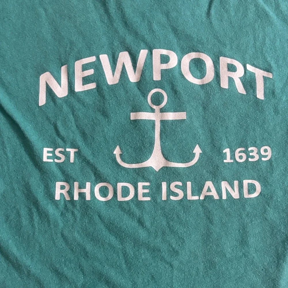 Teal Turquoise Newport Rhode Island Anchor Tee